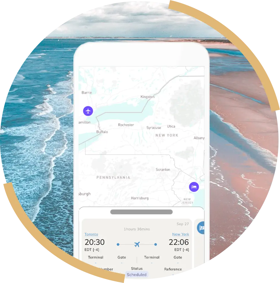 Sitata app showing trip itinerary and safety alerts